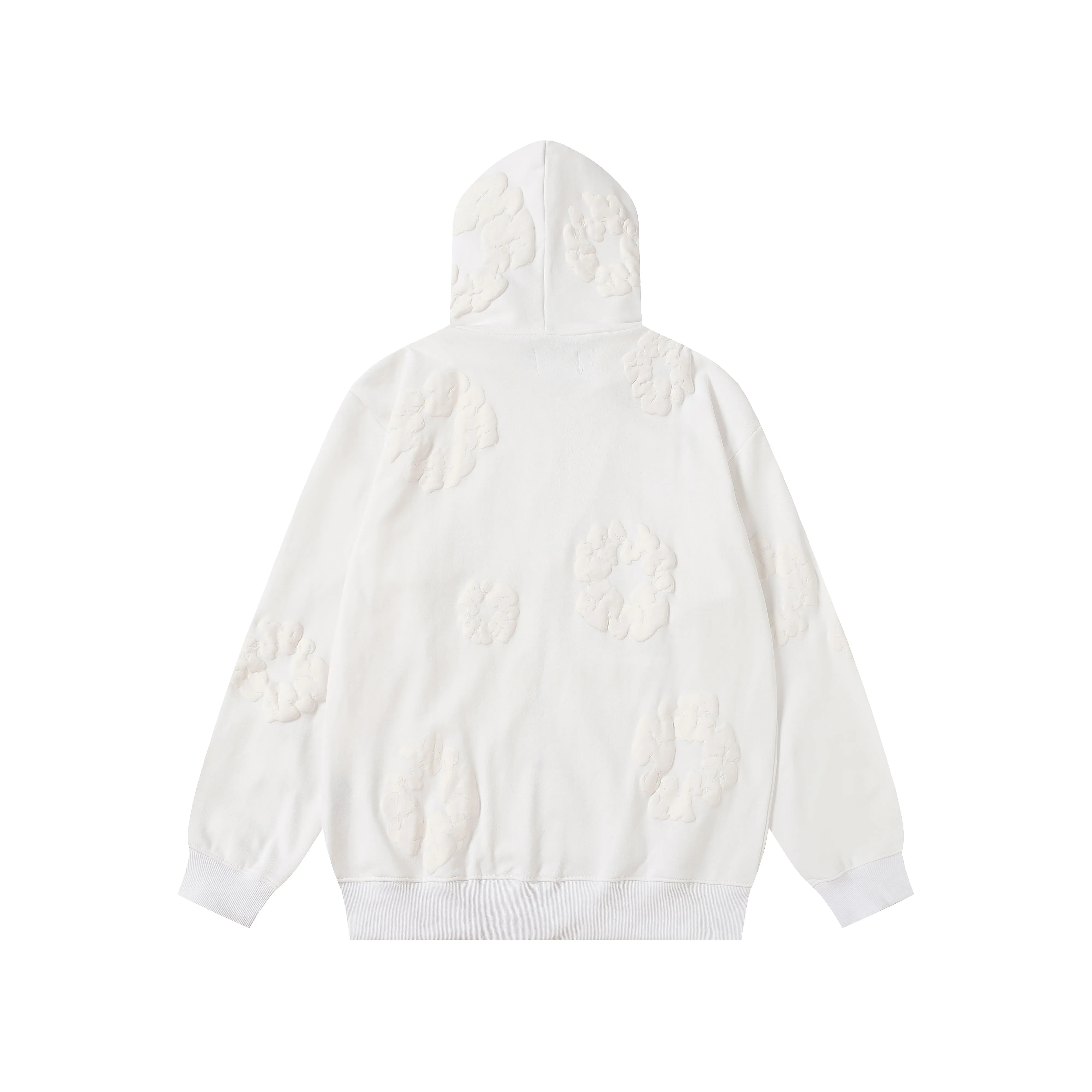16 colors DENIM TEARS Kapok European and American trendy brand high-quality foam printed hooded sweatshirt jacket. Terry fabric weighs 380 grams. Threads are customized and dyed in the same color. Color Black Gray Blue Green Royal Blue Purple Red Orange Colorful Blue Pink White Sky Blue Brown Carbon Gray Black Gray White White Size S-XL